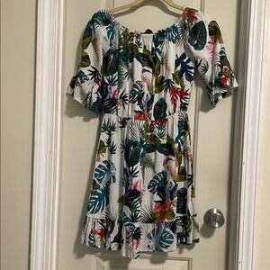Tropical Print summertime woman’s Dress SZ S